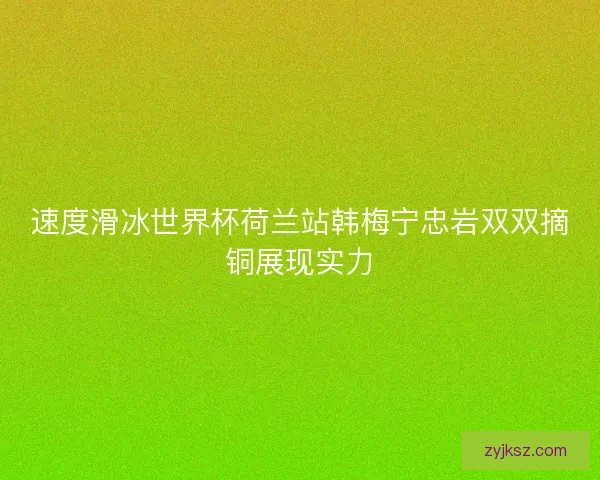 速度滑冰世界杯荷兰站韩梅宁忠岩双双摘铜展现实力